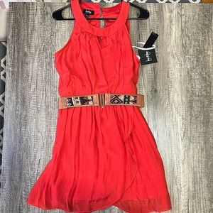 By & By Belted Red Dress (NWT)